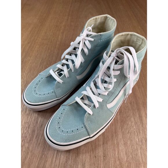 Vans Sk8-Hi Teal White Suede Canvas High Top Skate Shoes Men’s 11 - Picture 1 of 8